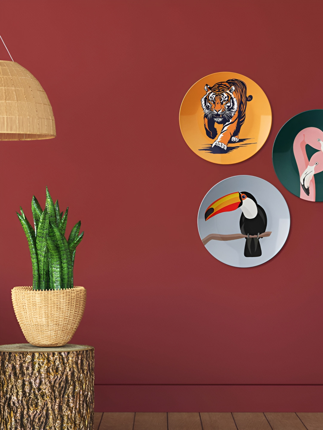 THE QUIRKY HOME Plates with Iconic Buildings Ceramic Bohemian Glossy 3Pcs Wall Plates-10In