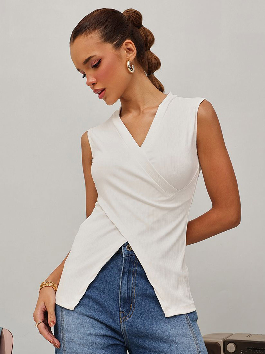 STREET 9 Women V-Neck Wrap Top