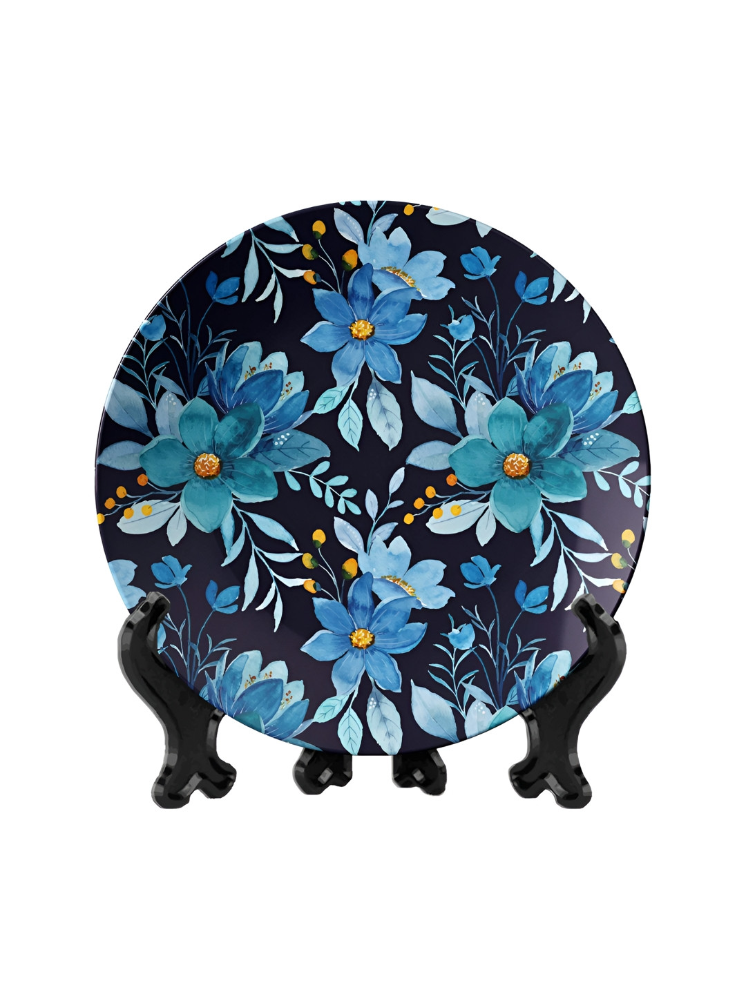 THE QUIRKY HOME Ceramic Floral Glossy Hanging Hall Wall Plates-9.8In