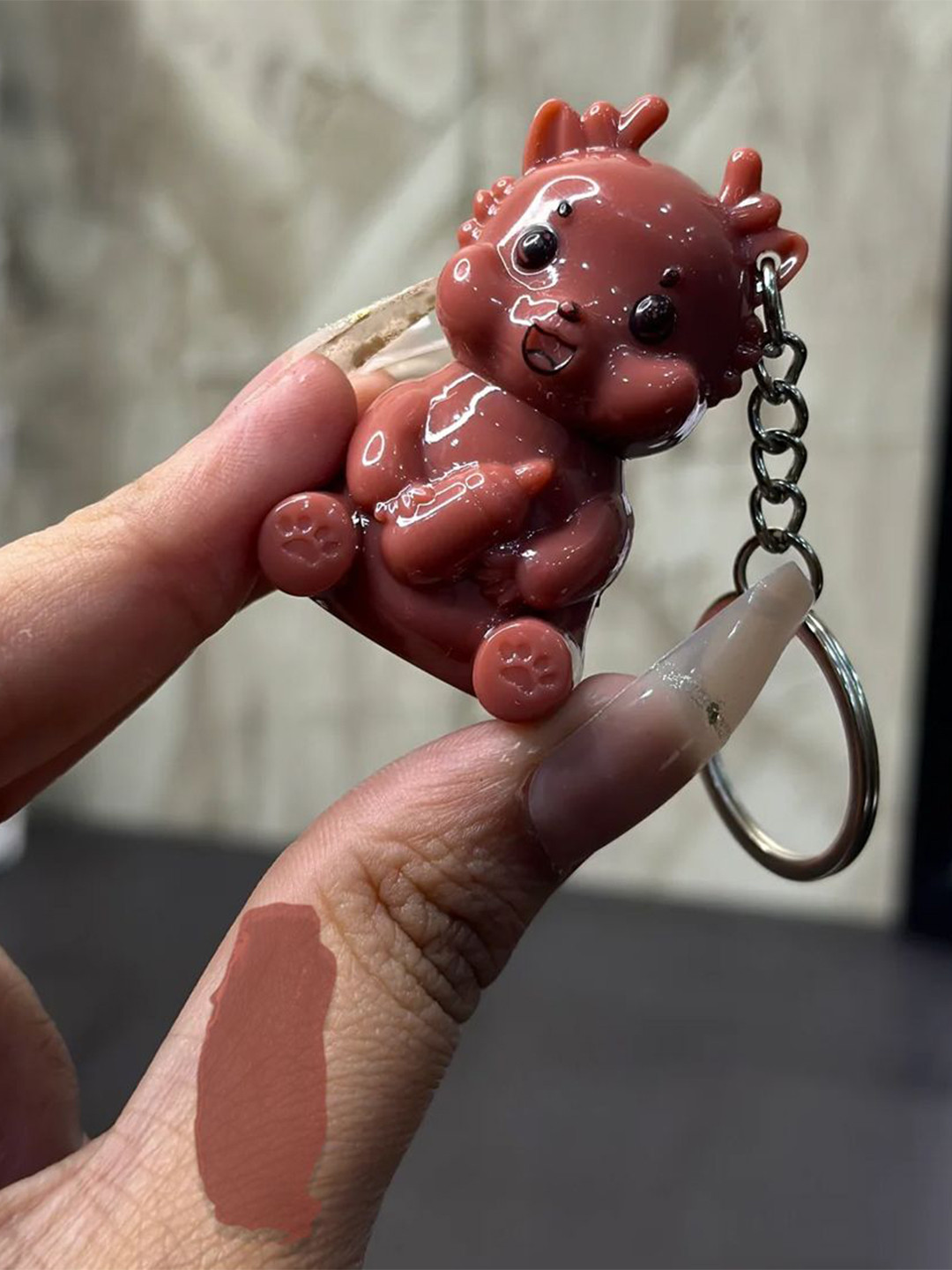 Adbeni Cartoon Keychain Lip Gloss 5ml - Pink