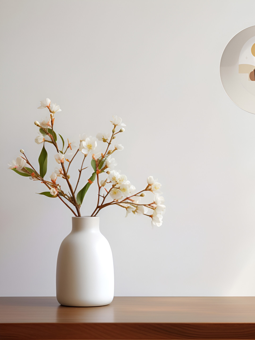 THE QUIRKY HOME Leaf and Shape Composition Crafted Ceramics Glossy Hall Wall Plates-8In