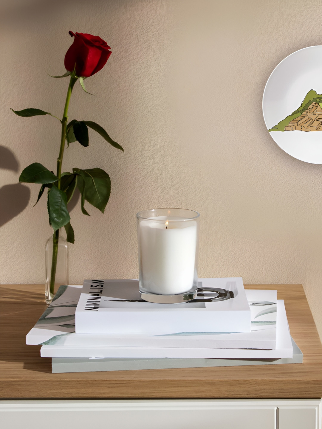 THE QUIRKY HOME Machu Picchu Premium Decorative Crafted Ceramics Glossy Wall Plates-8In