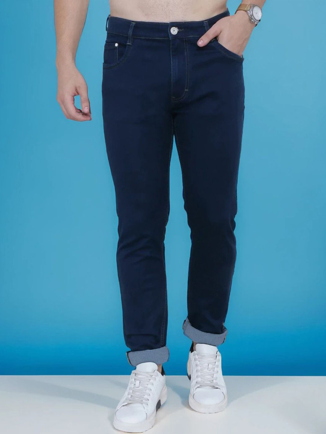 AWACK Men Comfort Regular Fit High-Rise Stretchable Jeans