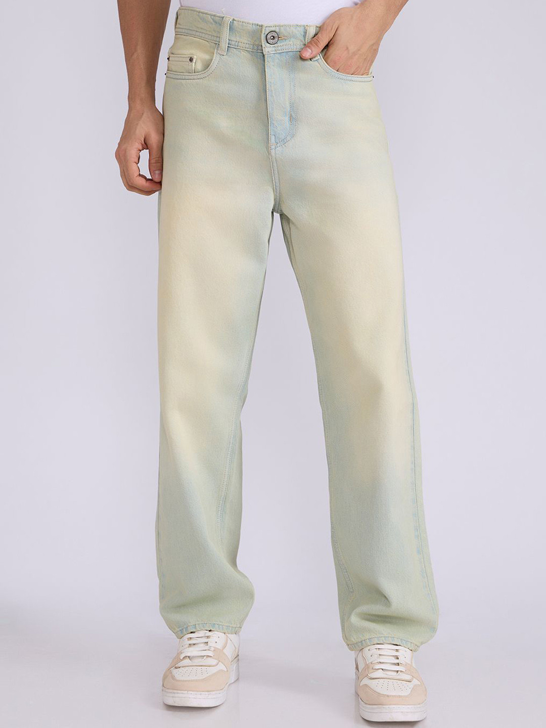 Espanshe Xenon Men Blue Relaxed Fit Mid-Rise Heavy Fade Jeans