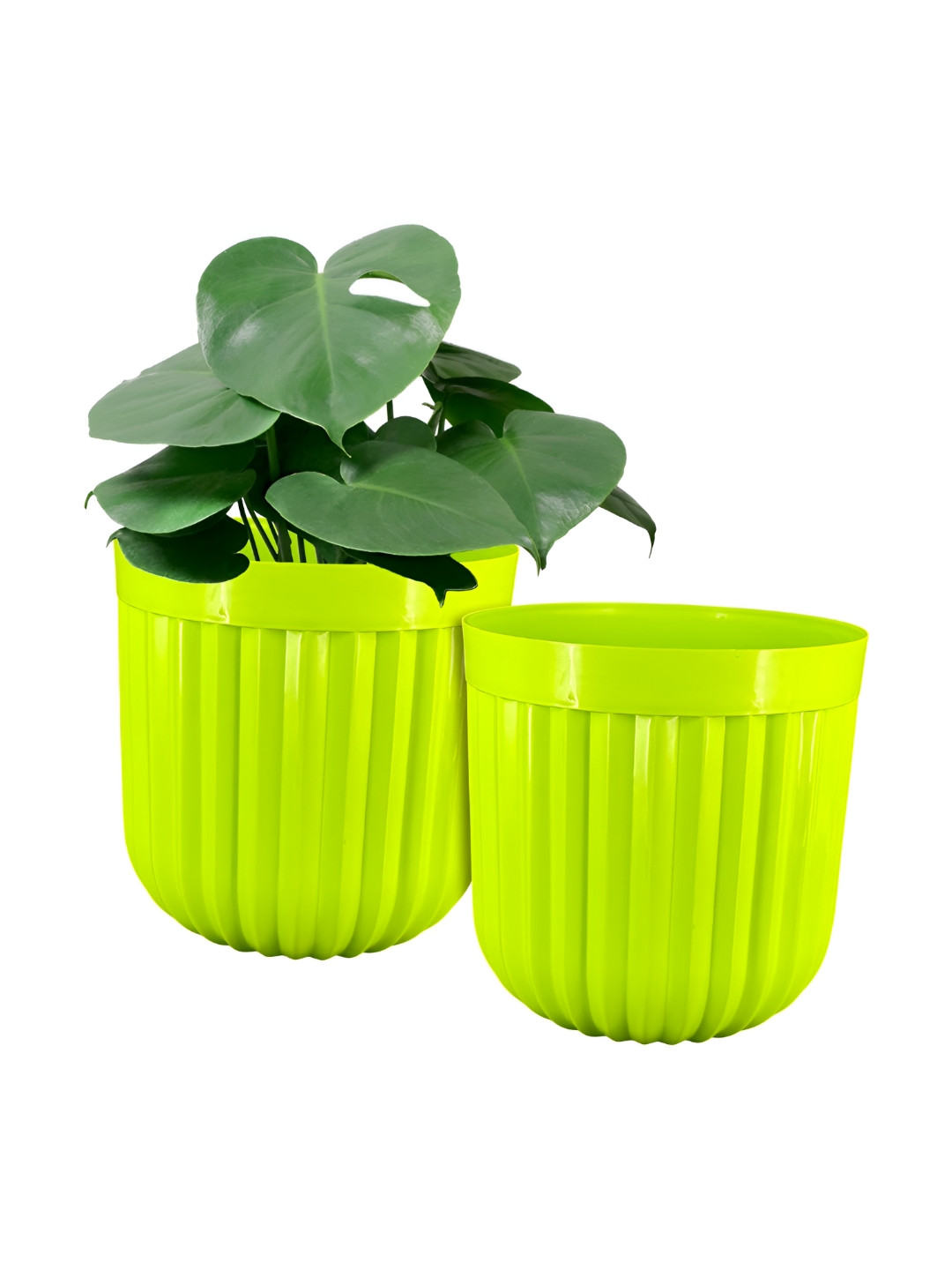 GARDEN'S NEED 2-Pcs Green Textured Eco-Friendly Seoul Planters