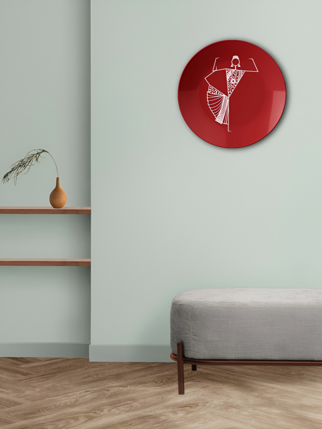 THE QUIRKY HOME Dancing Figure Crafted Ceramics Glossy Hanging Hall Wall Plates-10In