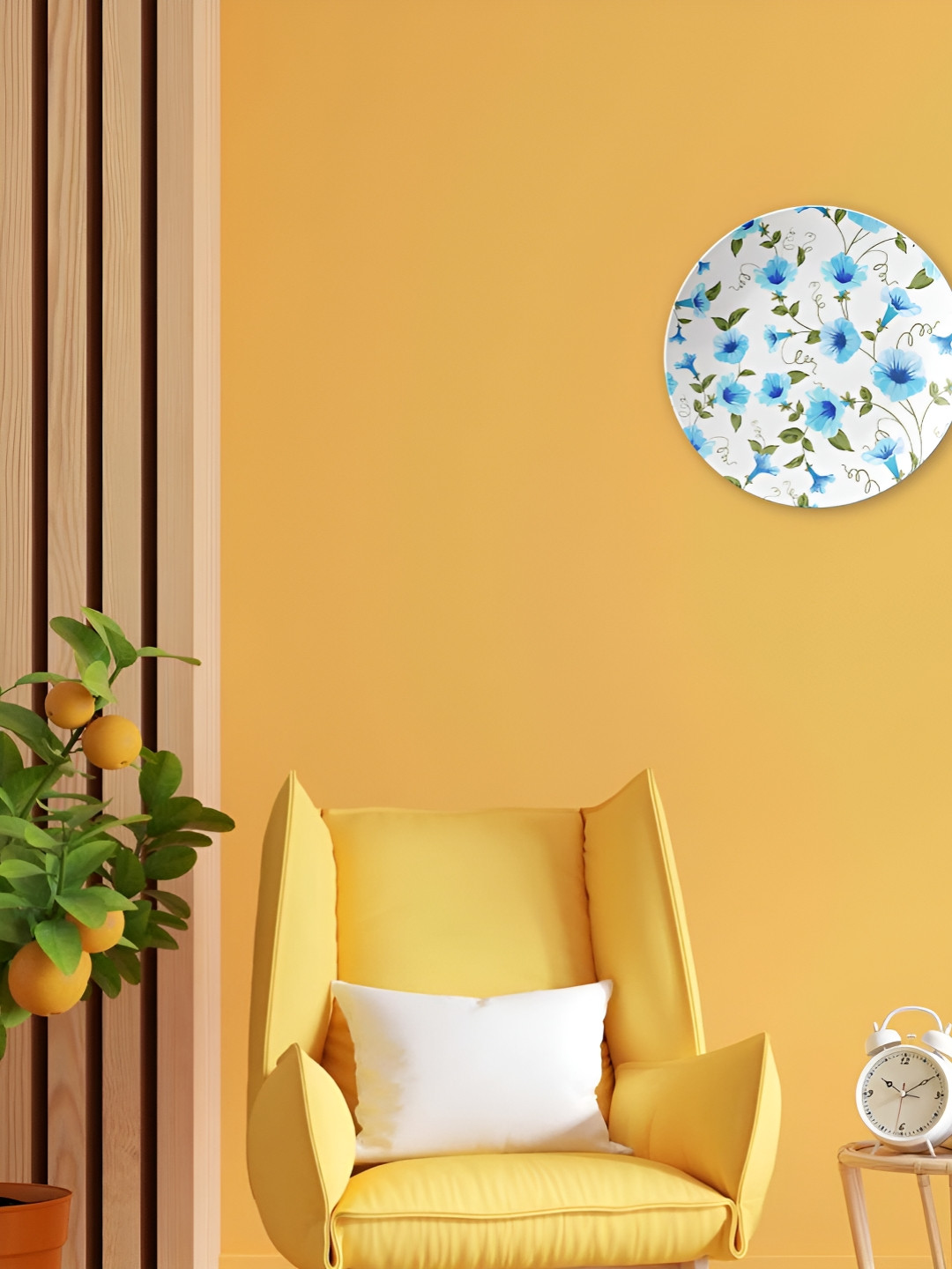 THE QUIRKY HOME Vine Premium Decorative Ceramic Floral Glossy Hall Wall Plates-9.8In