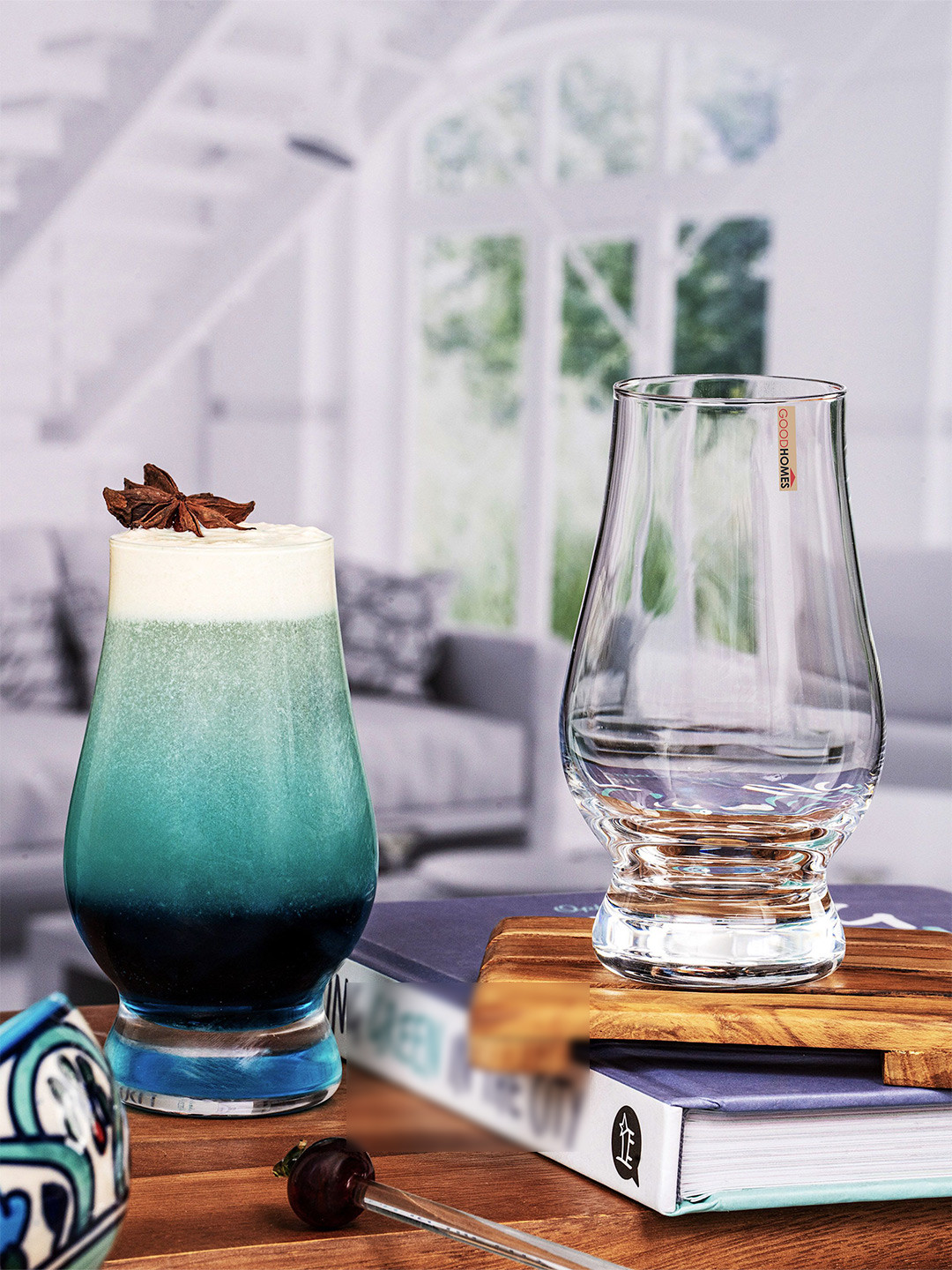 GOODHOMES Transparent 6 Pieces Dishwasher and Microwave Safe Glass Hurricane Glasses 200ml