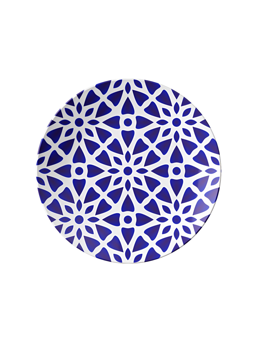 THE QUIRKY HOME Geometric Ceramic Floral Glossy Hanging Hall Wall Plates-10In