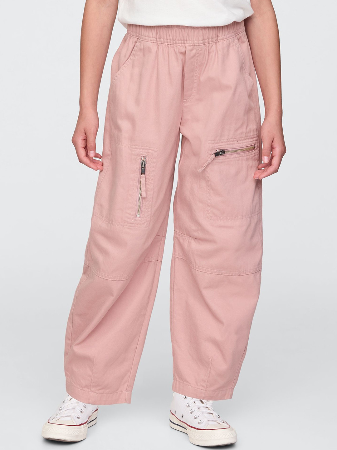 GAP Girls Relaxed-Fit Mid-Rise Cotton Horseshoe Trousers