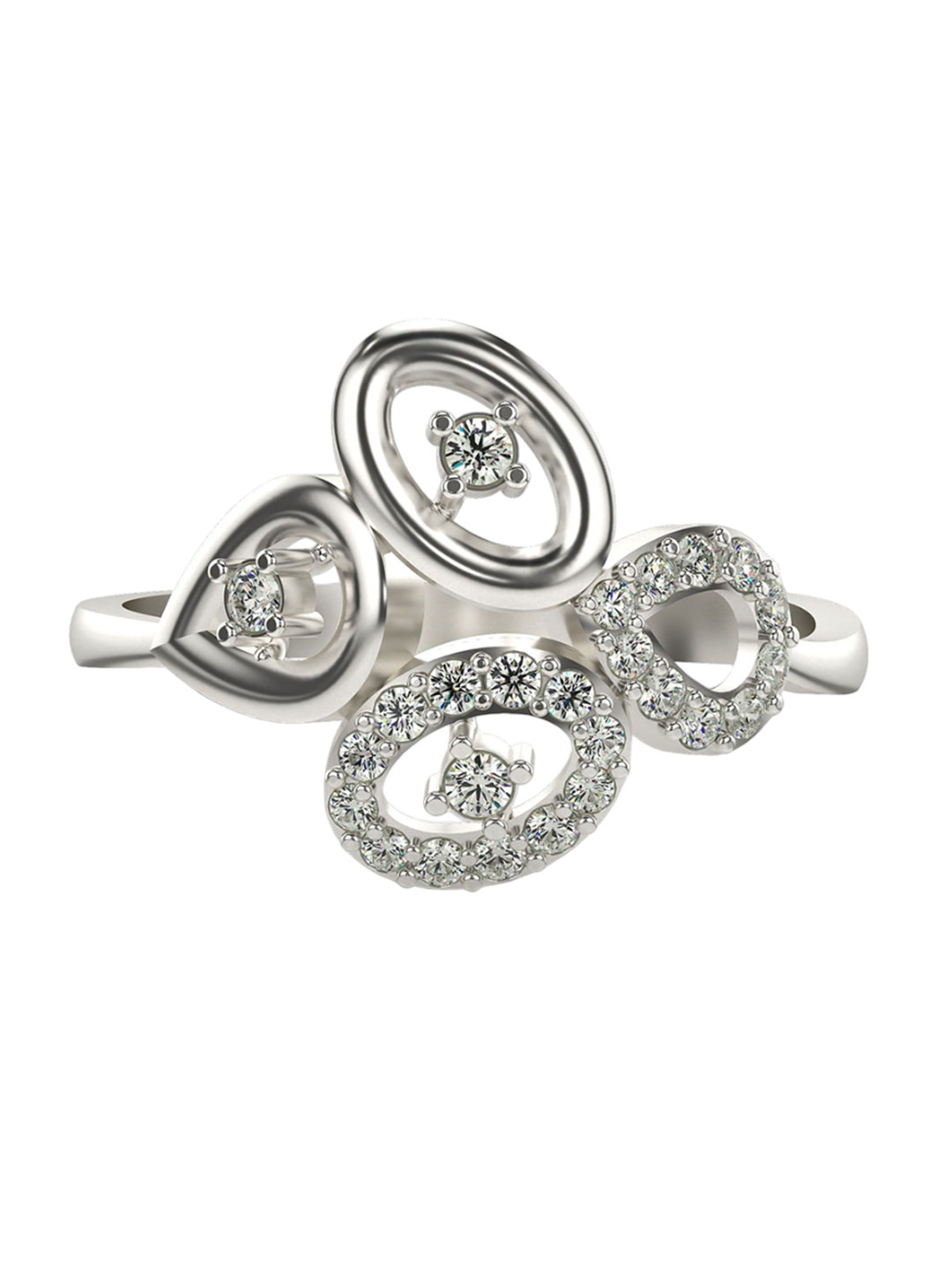 VALANOVA 18K White Gold Plated Sterling Silver Certified Lab Grown Diamond 0.25 Ct Ring