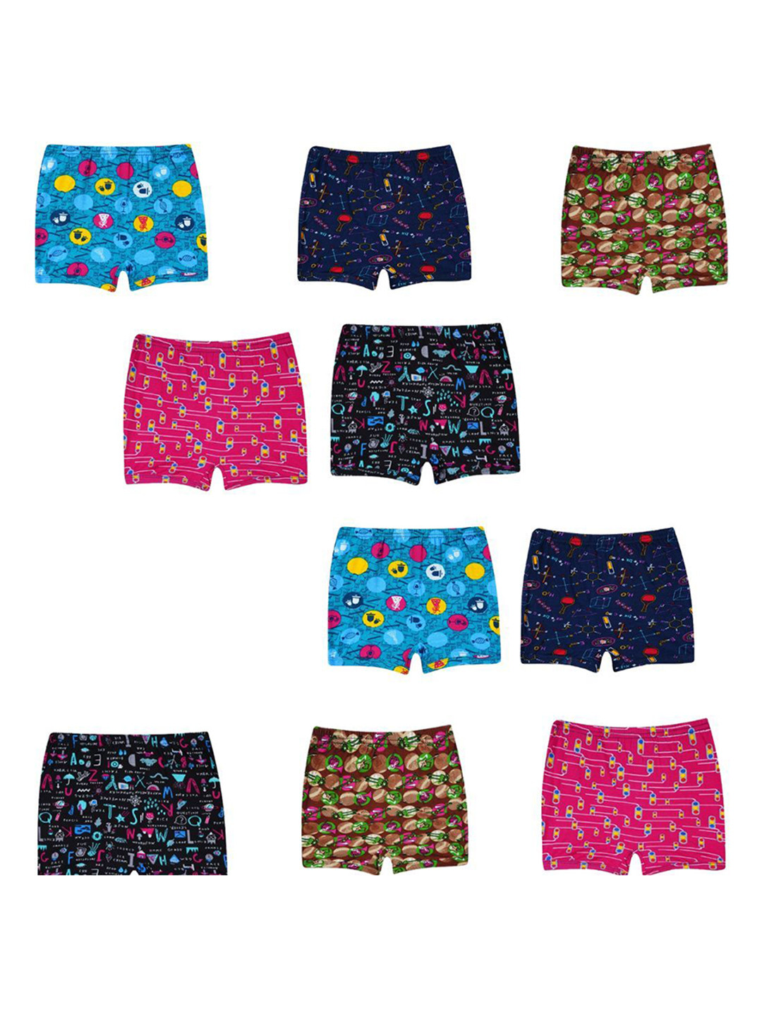 YELLOWDELIGHT Infant Boys 10-Pcs Printed Hipster YD 814 Gaja (b) discharge prnt 0-6m-10p