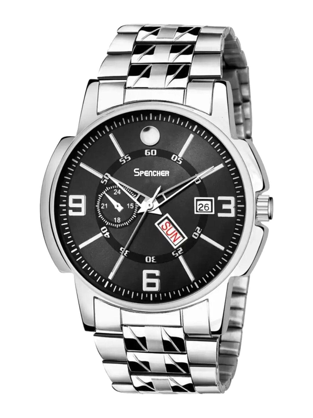 SPENCHER Men Brass Dial & Stainless Steel Bracelet Style Analogue Multi Function Watch