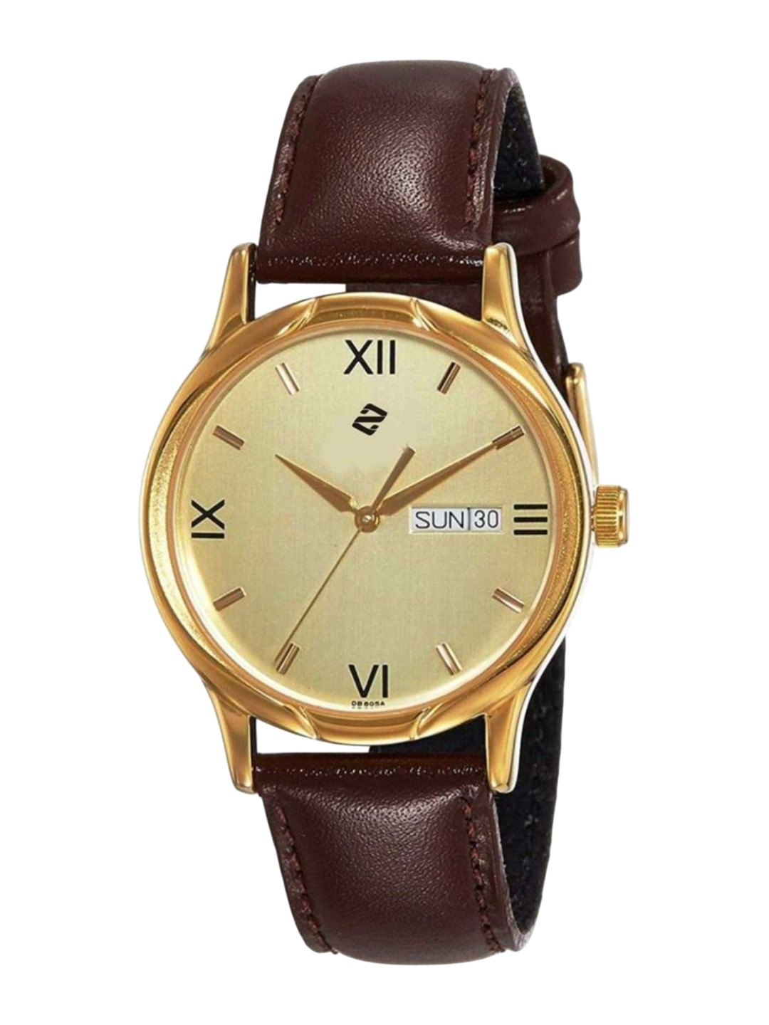 SPENCHER Men Brass Dial & Leather Straps Analogue Multi Function Watch SW 1580D&D