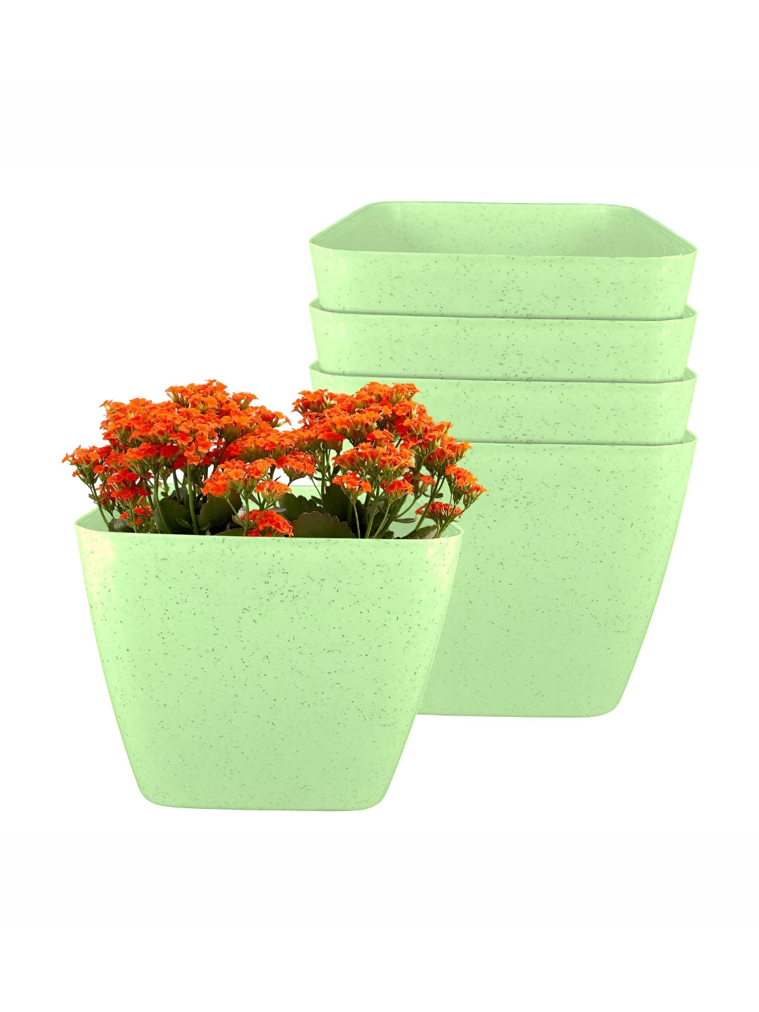 GARDEN'S NEED 5-Pcs Green Textured Planters