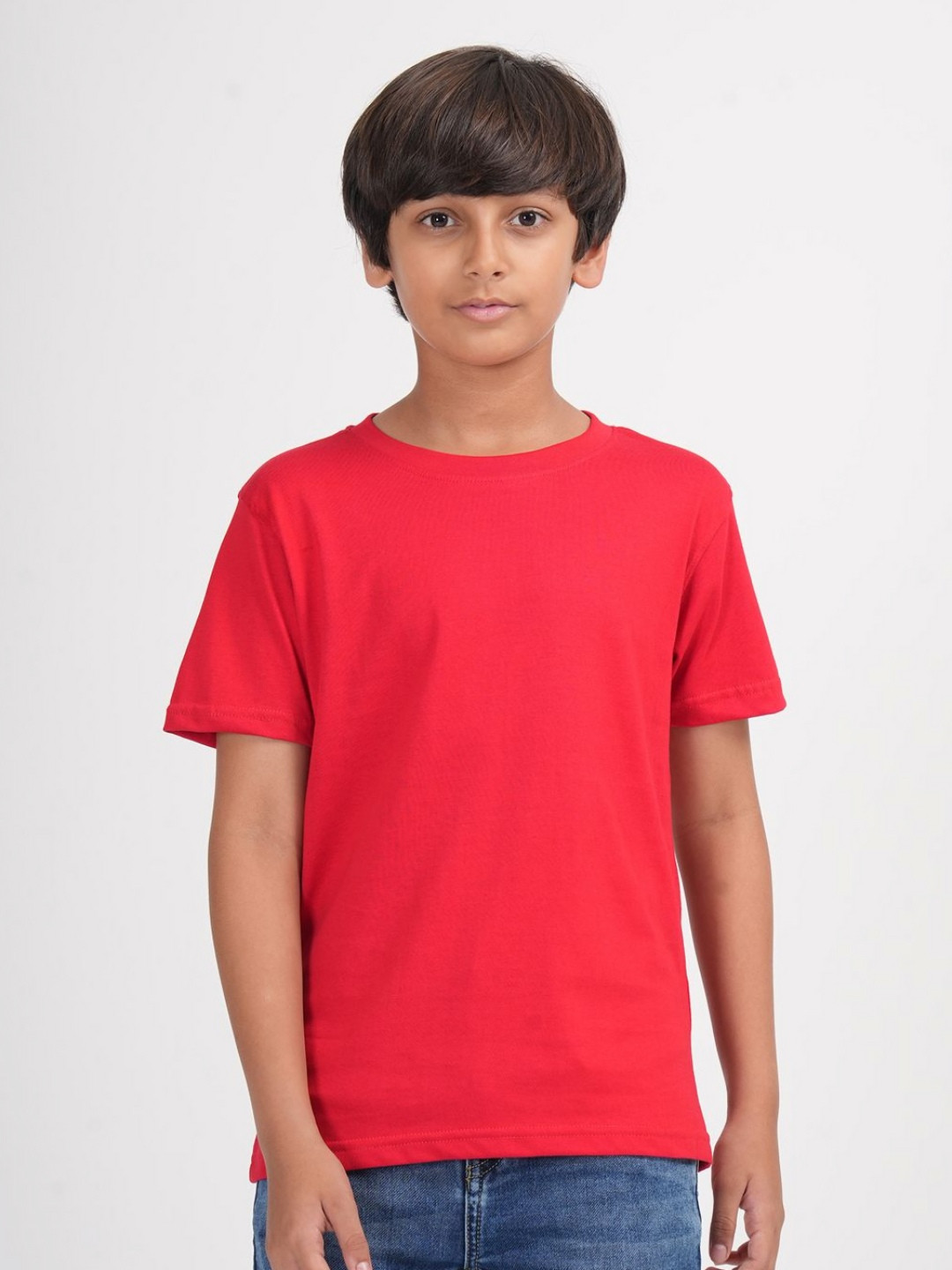 ZION Boys Bio Finish Solid Round Neck Cotton T-shirt
