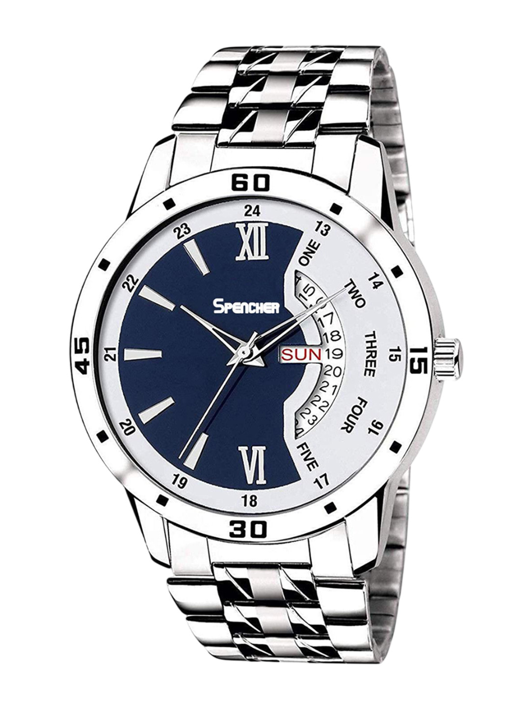 SPENCHER Men Stainless Steel Bracelet Style Straps Analogue Multi Function Watch SMW 440