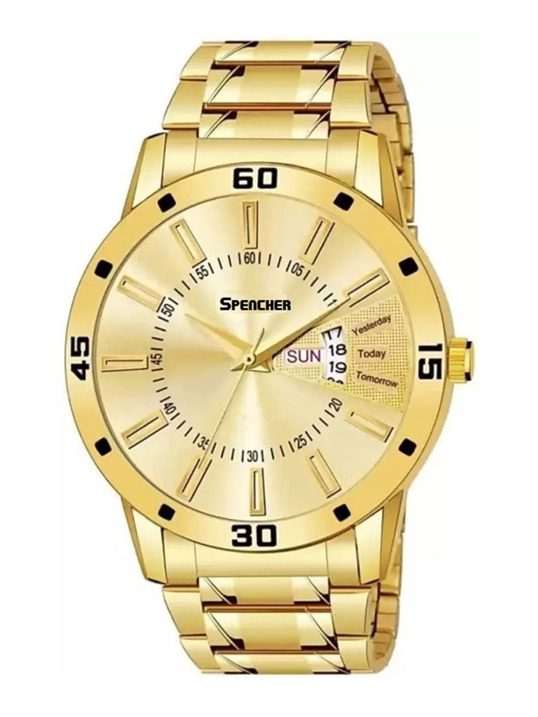 SPENCHER Men Stainless Steel Bracelet Style Straps Analogue Multi Function Watch SMW 440GP