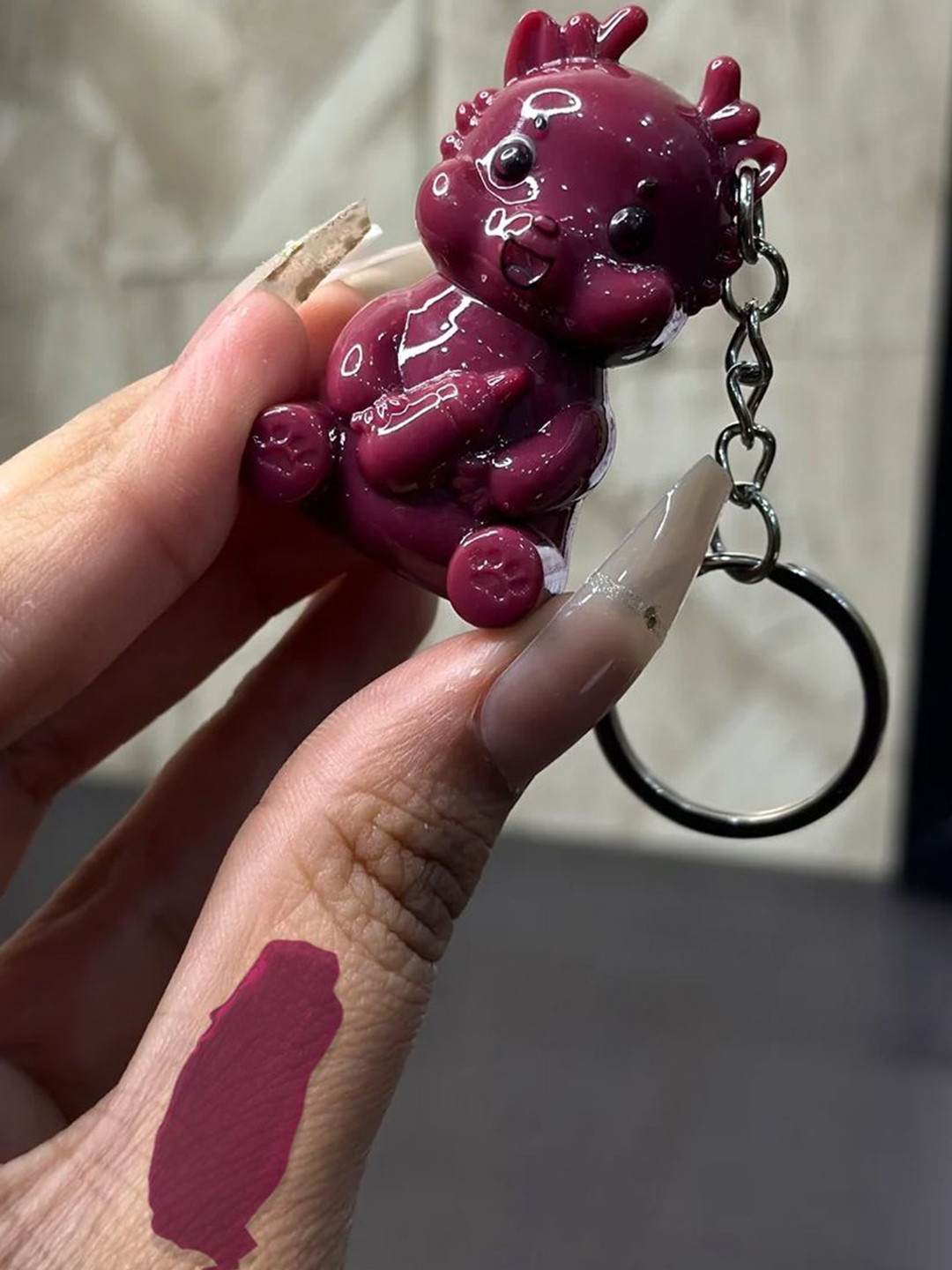 Adbeni Cartoon Keychain Lip Gloss -5 ml - Shade 02