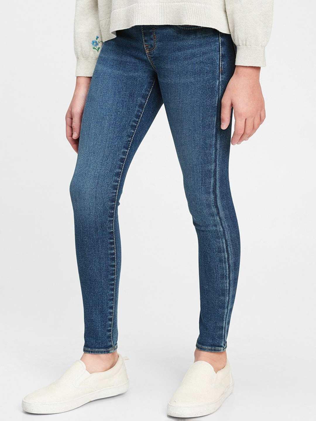 GAP Girls Light-Wash Mid-Rise Skinny Jeans