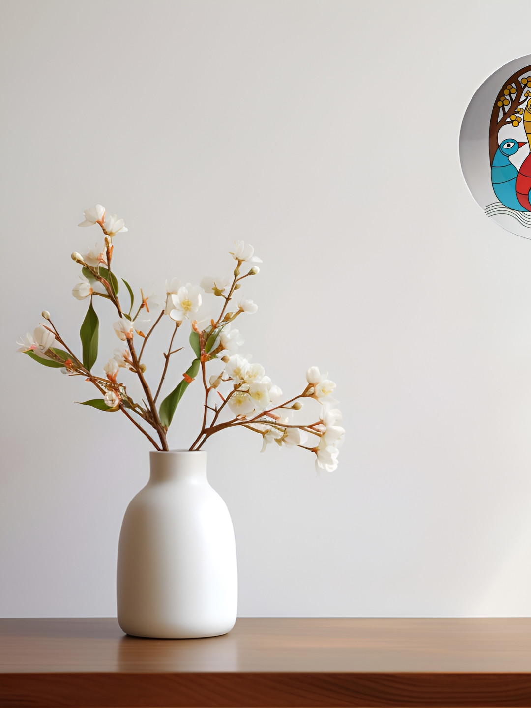 THE QUIRKY HOME Colorful Water Birds Crafted Ceramics Glossy Hanging Hall Wall Plates-8In