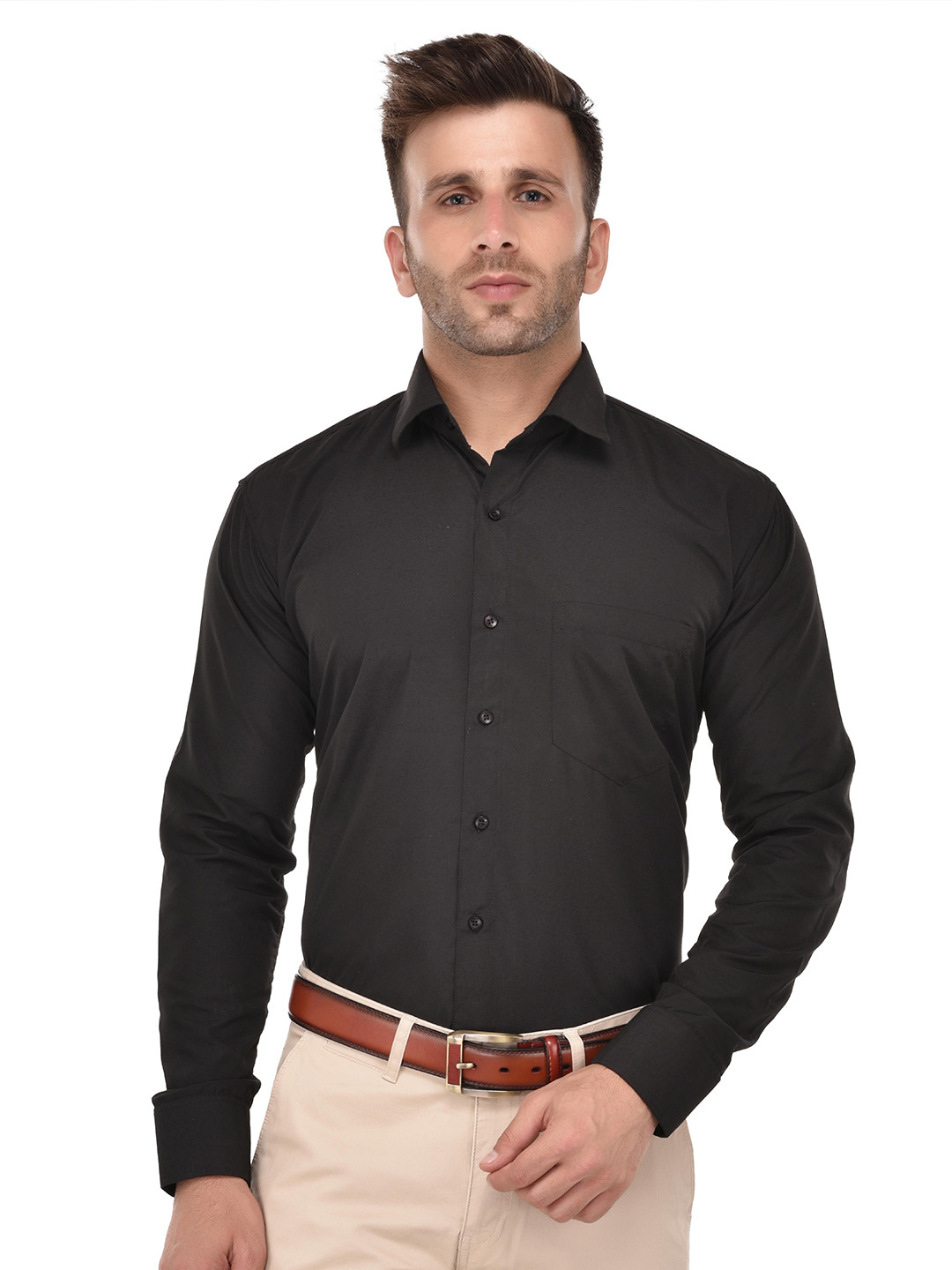 REFULGENT Spread Collar Slim Fit Hudson Cotton Casual Shirt