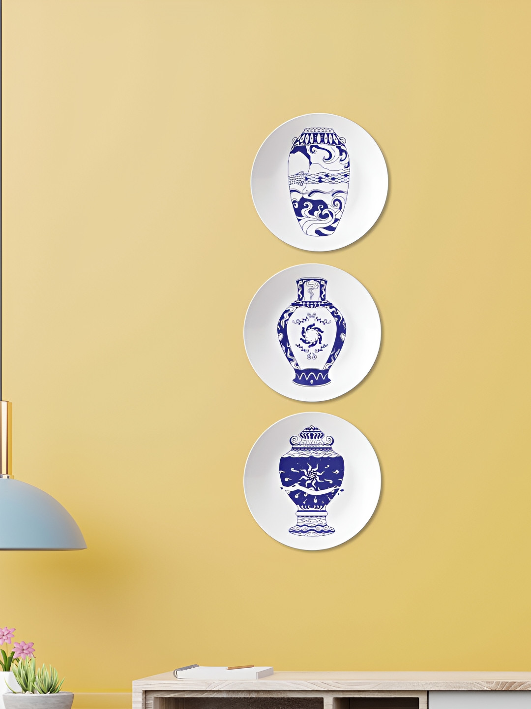 THE QUIRKY HOME 11:11 and Words of Wisdom Crafted Ceramics Glossy 3Pcs Wall Plates-10In