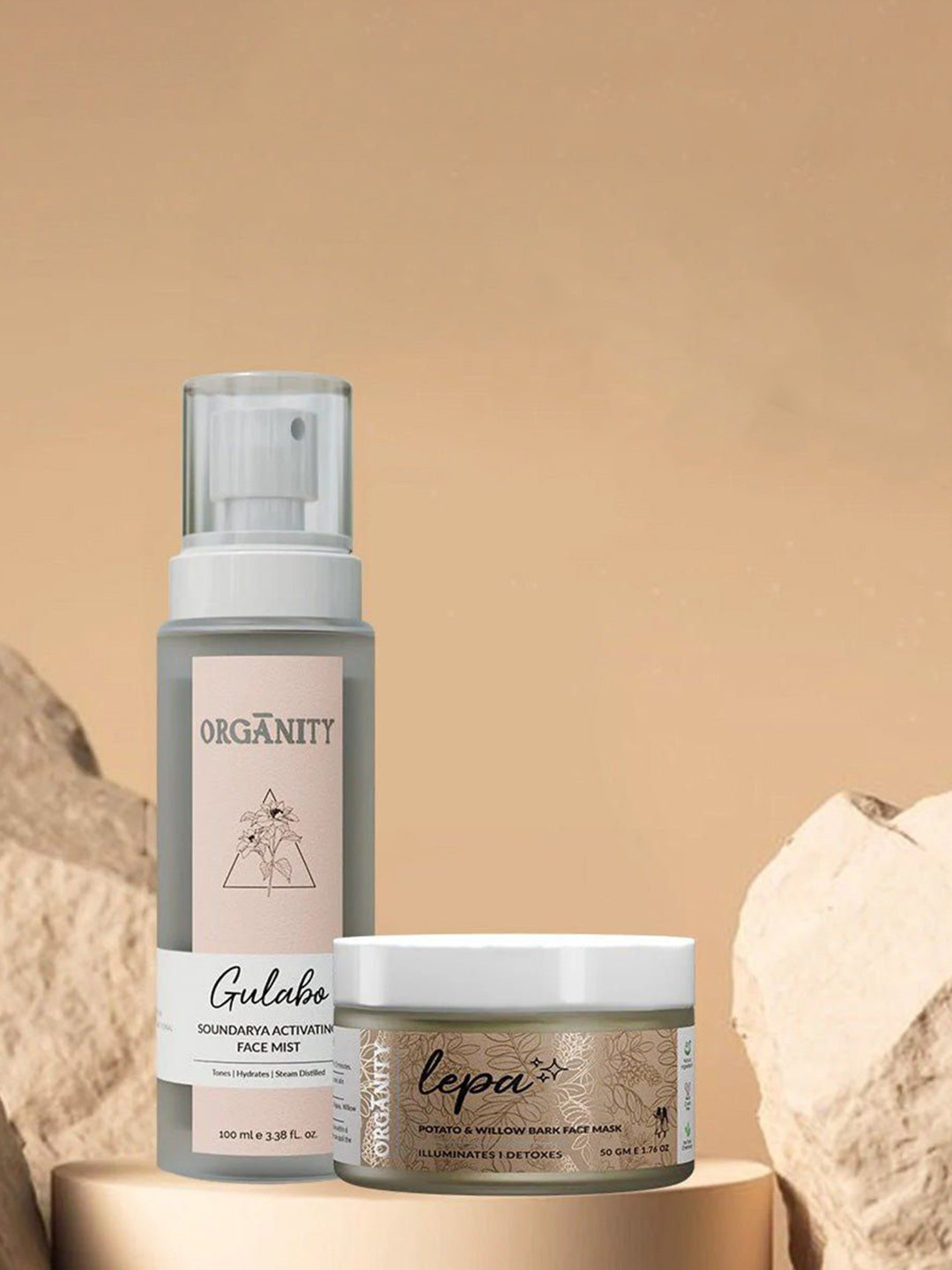 Organity Set Of 2 Lepa Potato Face Mask-50 g With Gulabo Face Mist-100 ml