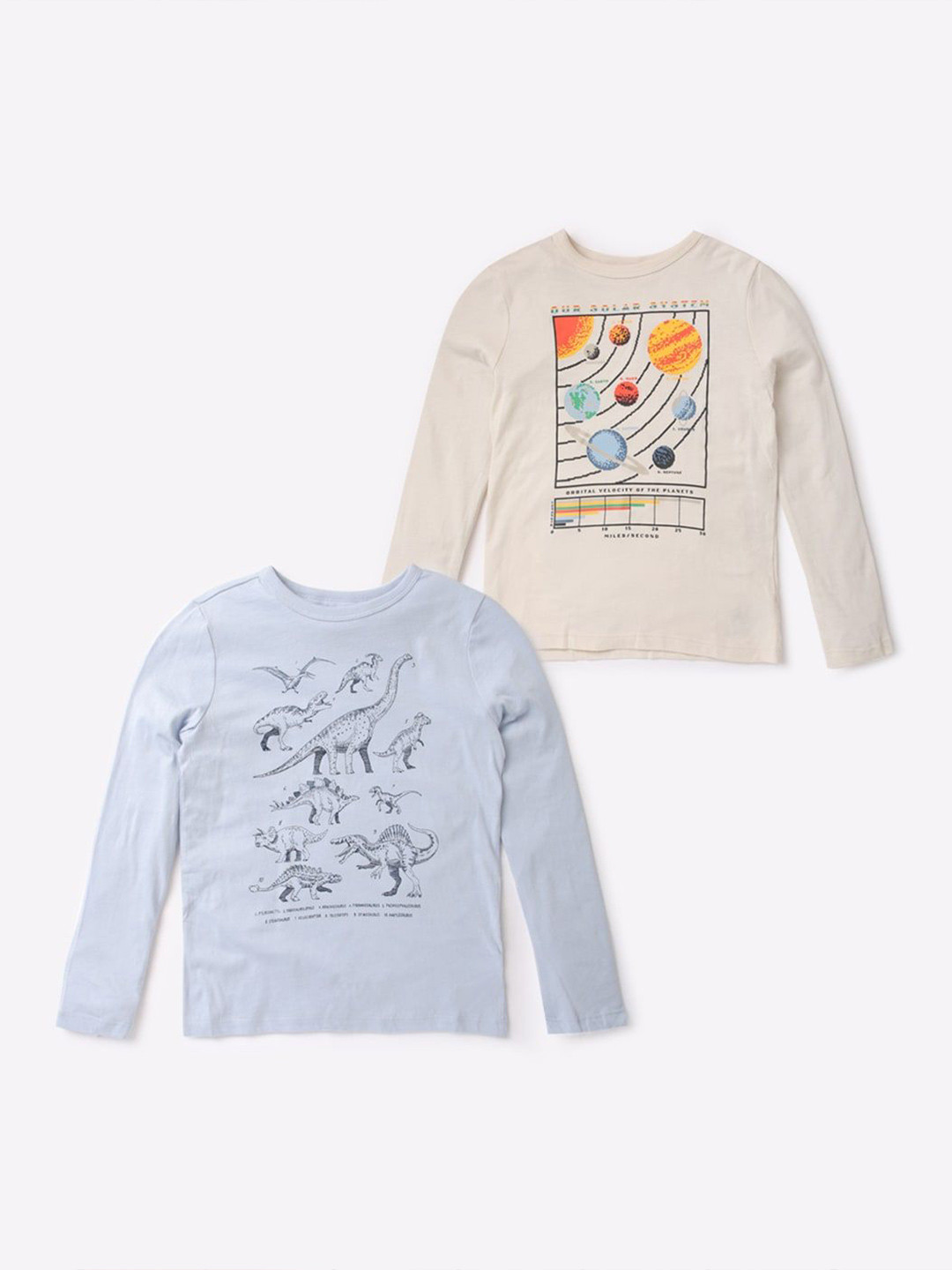 GAP Boys Pack of 2 Graphic Printed Round Neck Cotton T-shirts