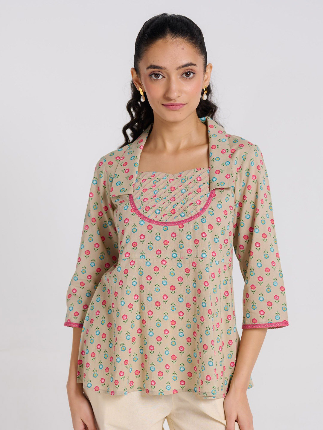 RustorangeBlooming Sand Cotton Tunic