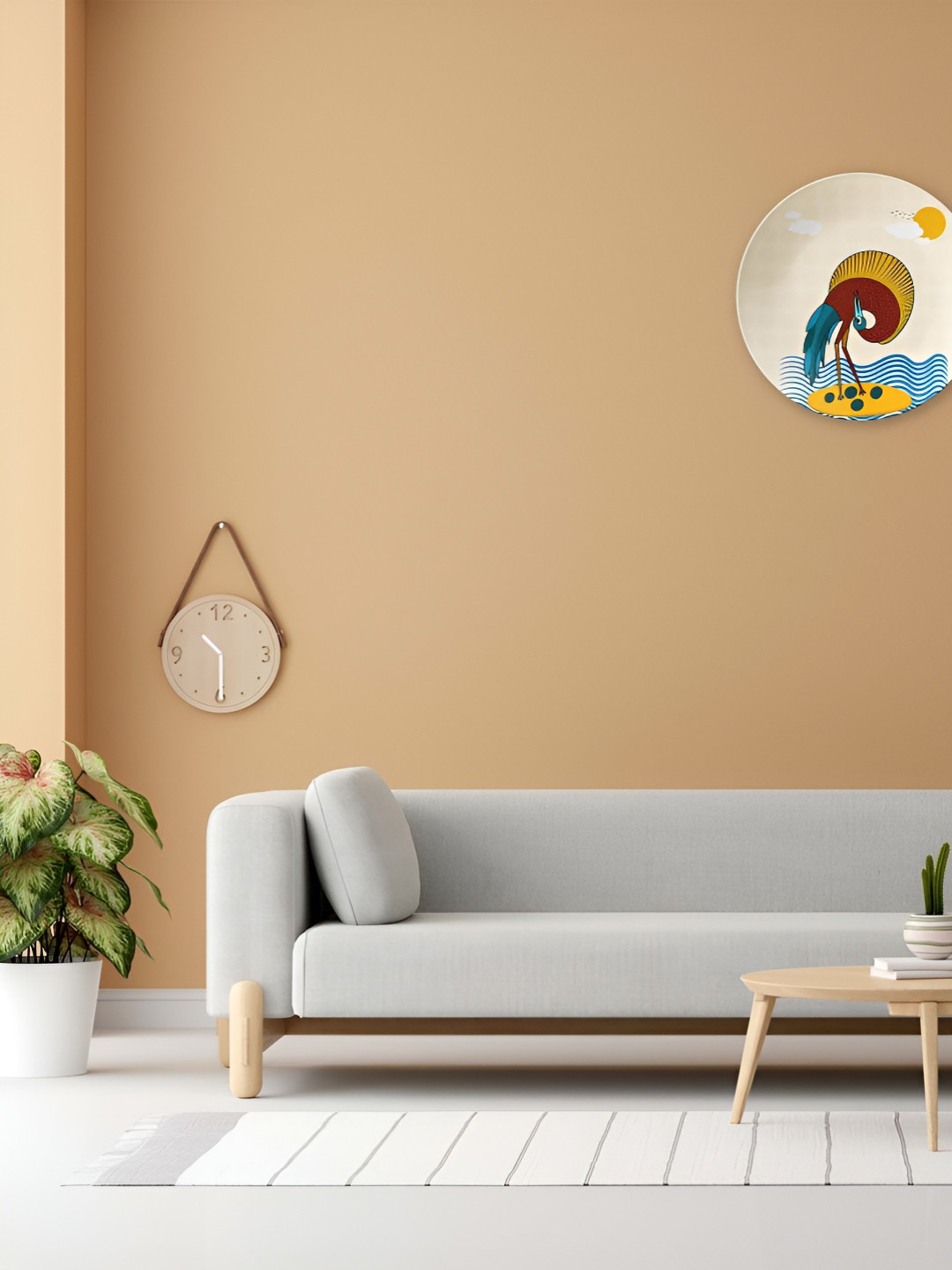 THE QUIRKY HOME Coastal Bird Crafted Ceramics Glossy Hanging Hall Wall Plates-10In