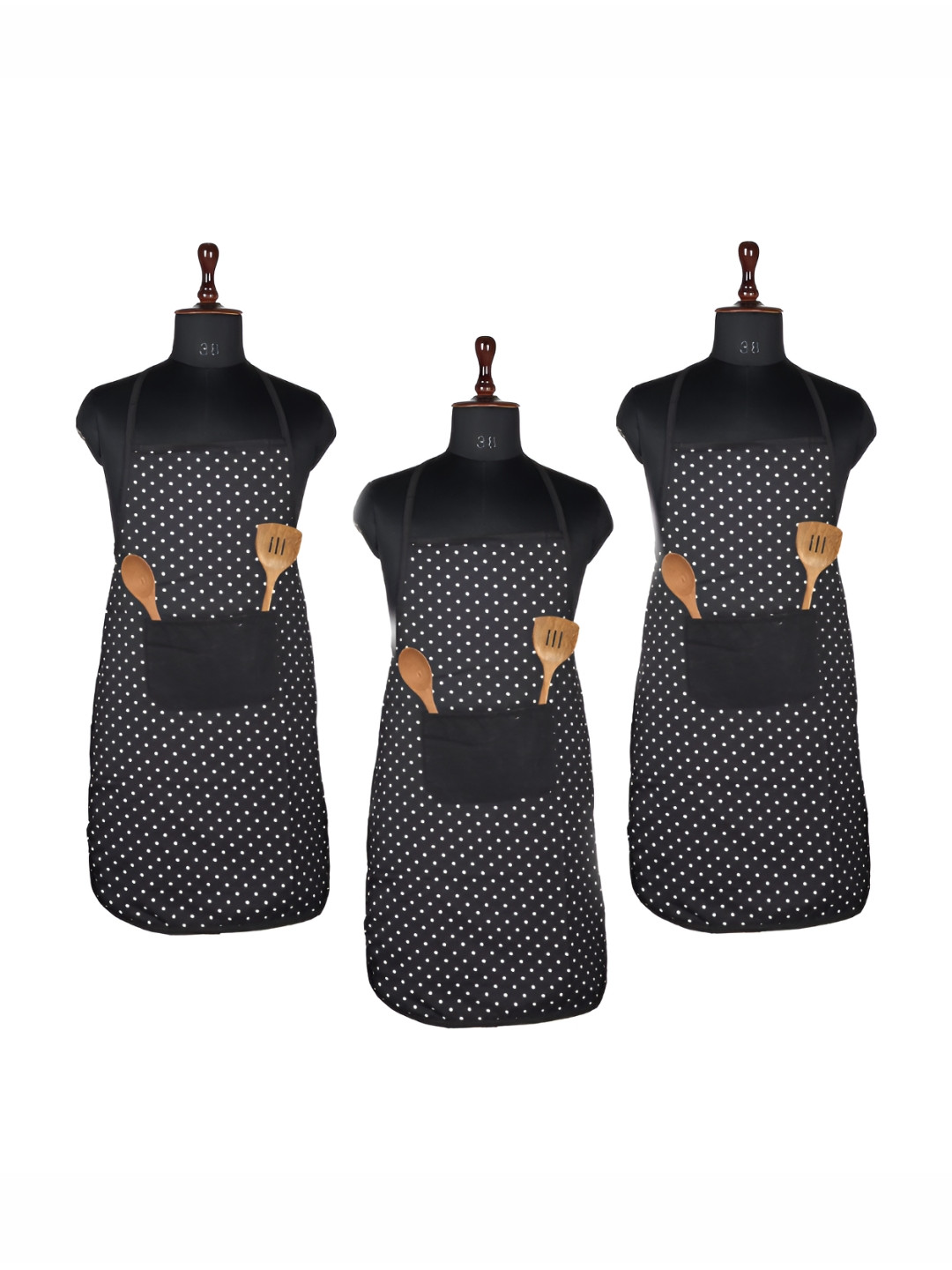 Aura 3-Pcs Black & White Printed Waterproof Aprons