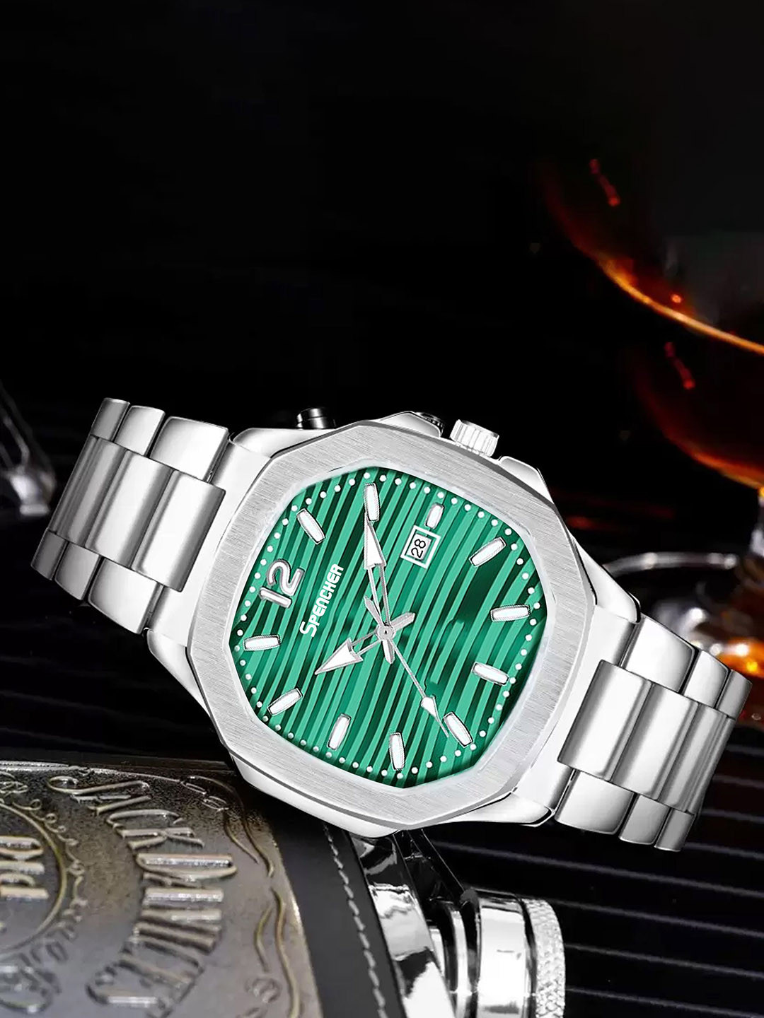 SPENCHER Men Printed Water Resistant Analogue Multi Function Watch SW Nautilus