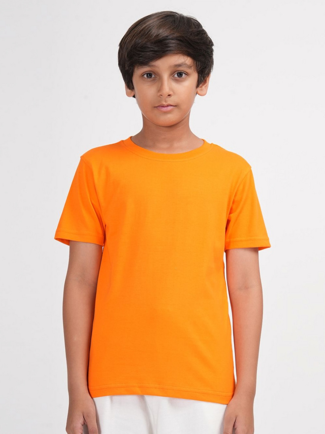 ZION Boys Bio Finish Solid Round Neck Cotton T-shirt