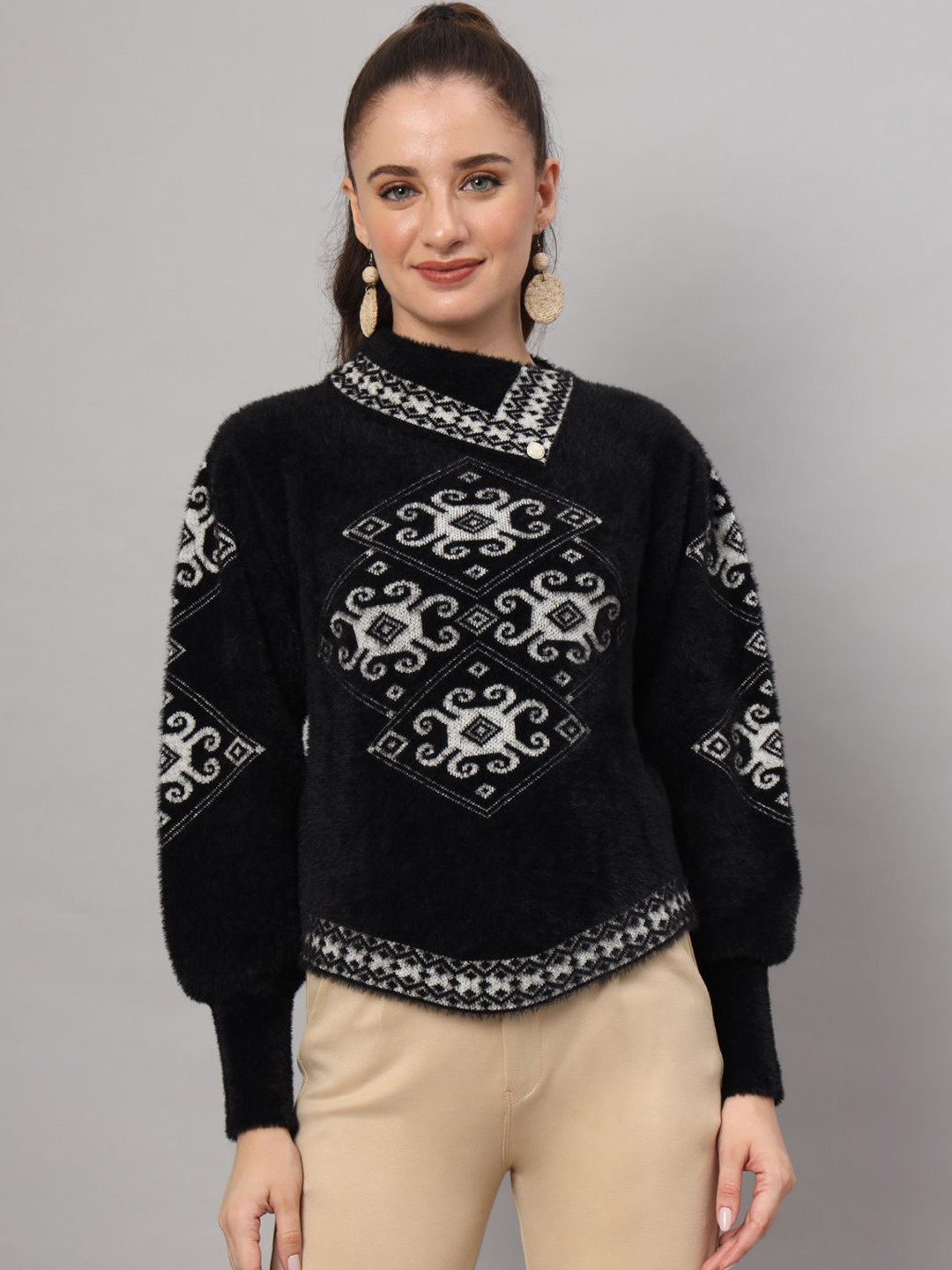 MODKLINE WITH MK Women Round Neck Woollen Pullover