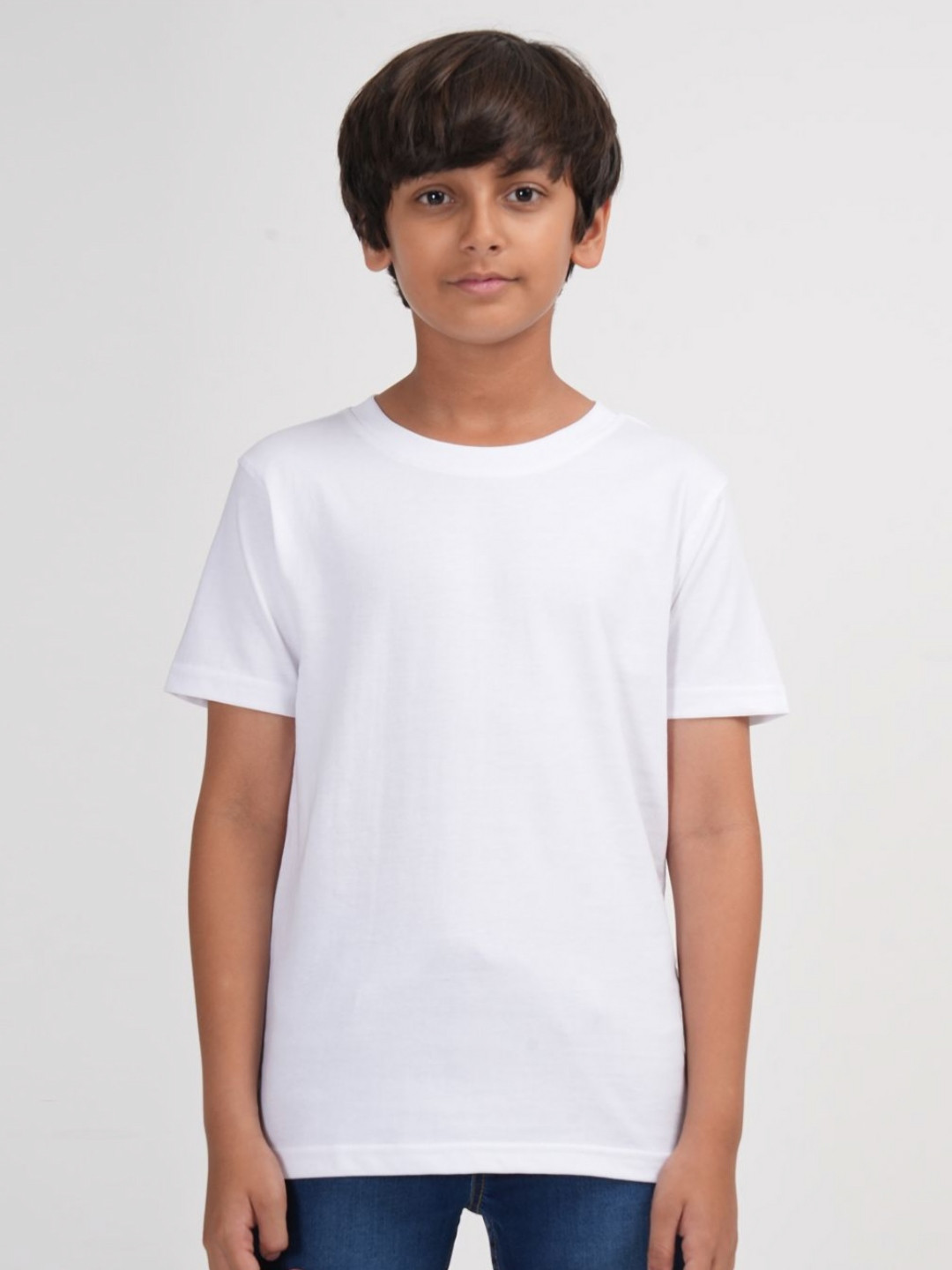 ZION Boys Bio Finish Solid Round Neck Cotton T-shirt