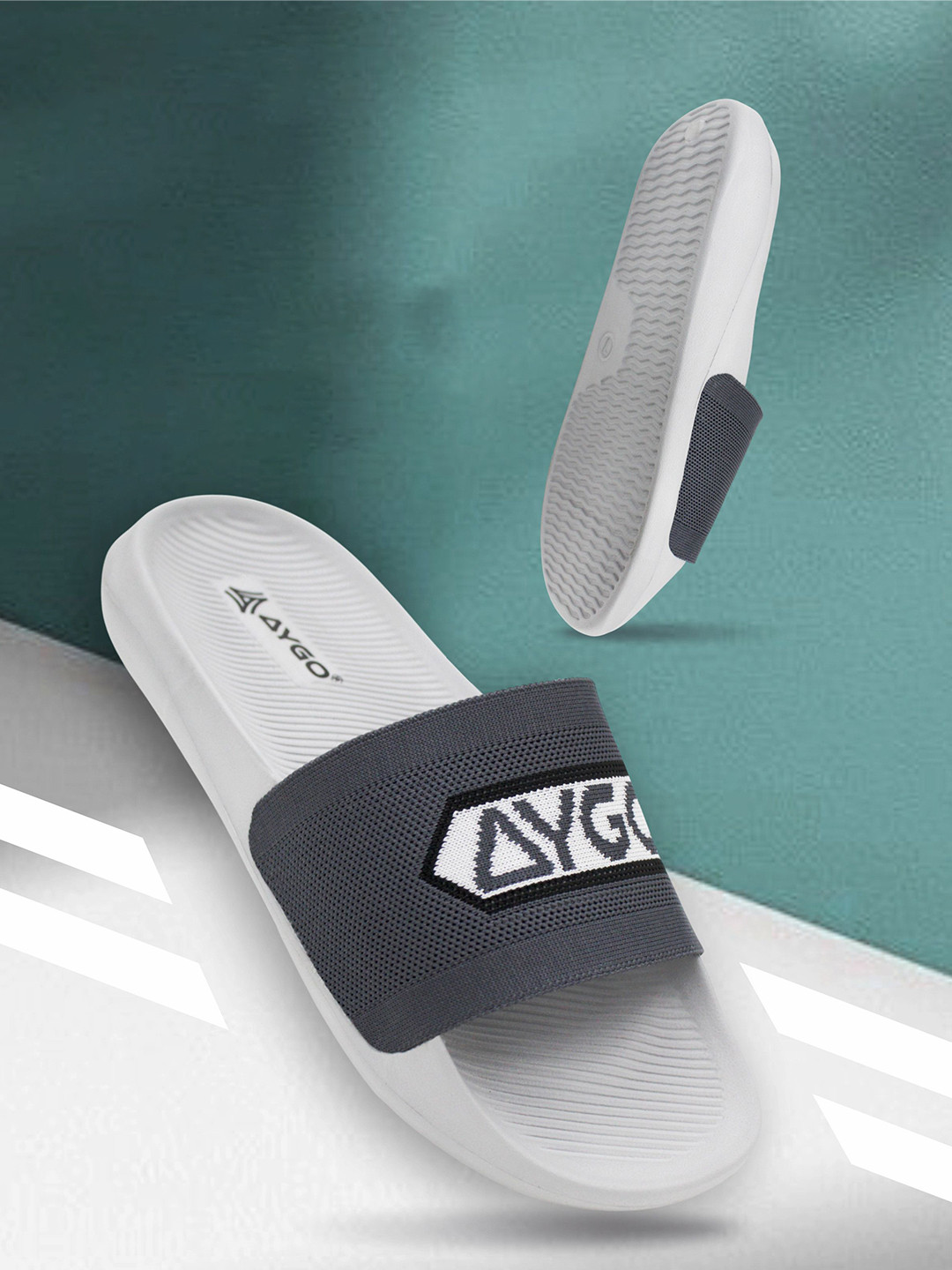 AYGO Men Self Design Sliders Flip Flops