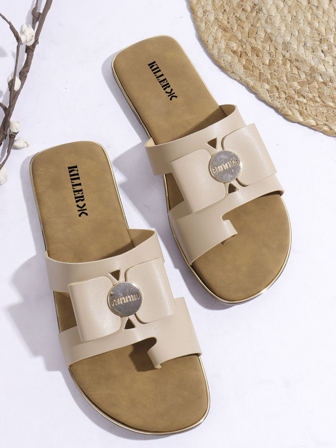 Killer Women Fashionable Trending Embellished Open Toe Flats