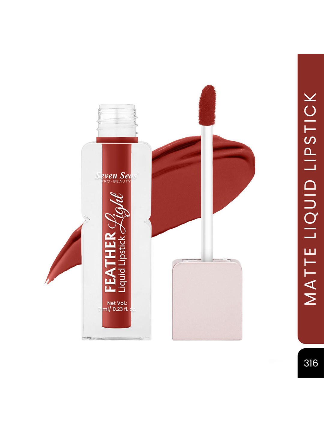 Seven Seas Feather Light Matte Liquid Lipstick - 7 ml - Shade 316