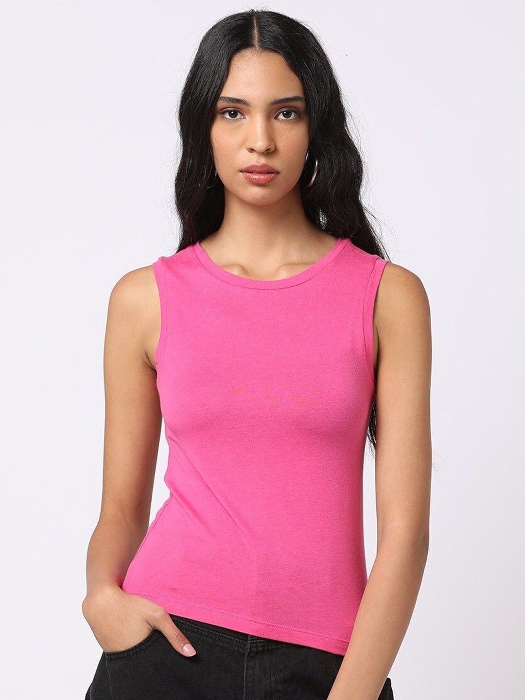 GAP Women Crew-Neck Fitted Tank Top