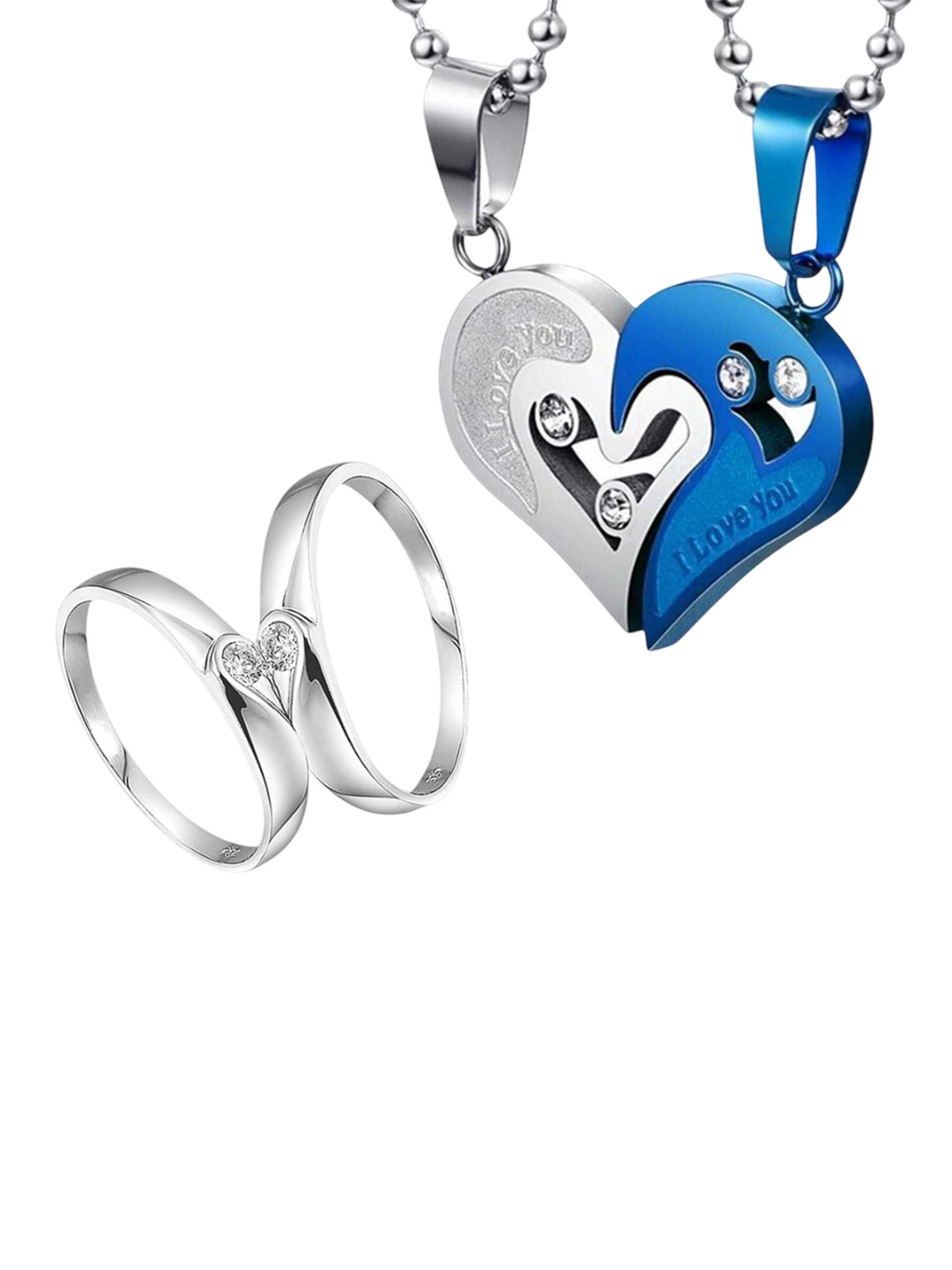 Teeragaj Heart-Charm Couple Jewellery Set