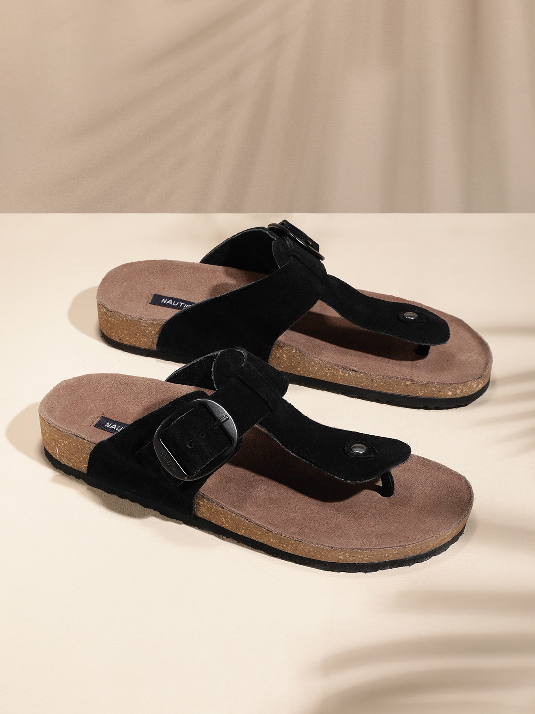 Nautica Men Leather T-Shape Sandals