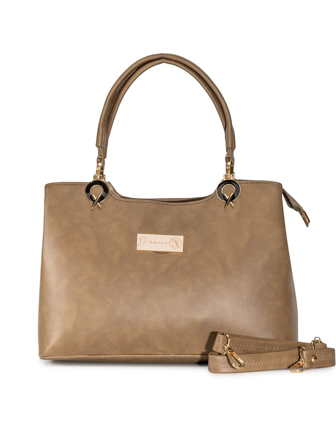 D' Amour Leather Structured Handheld Bag