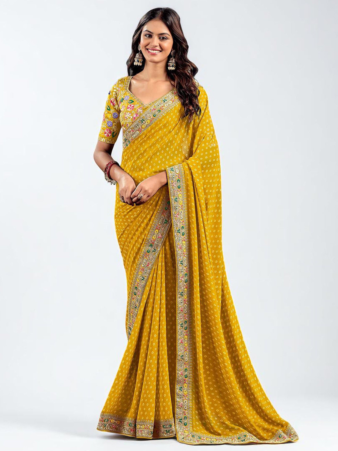 Vipra Designer with Blouse| Saree with Lace Border