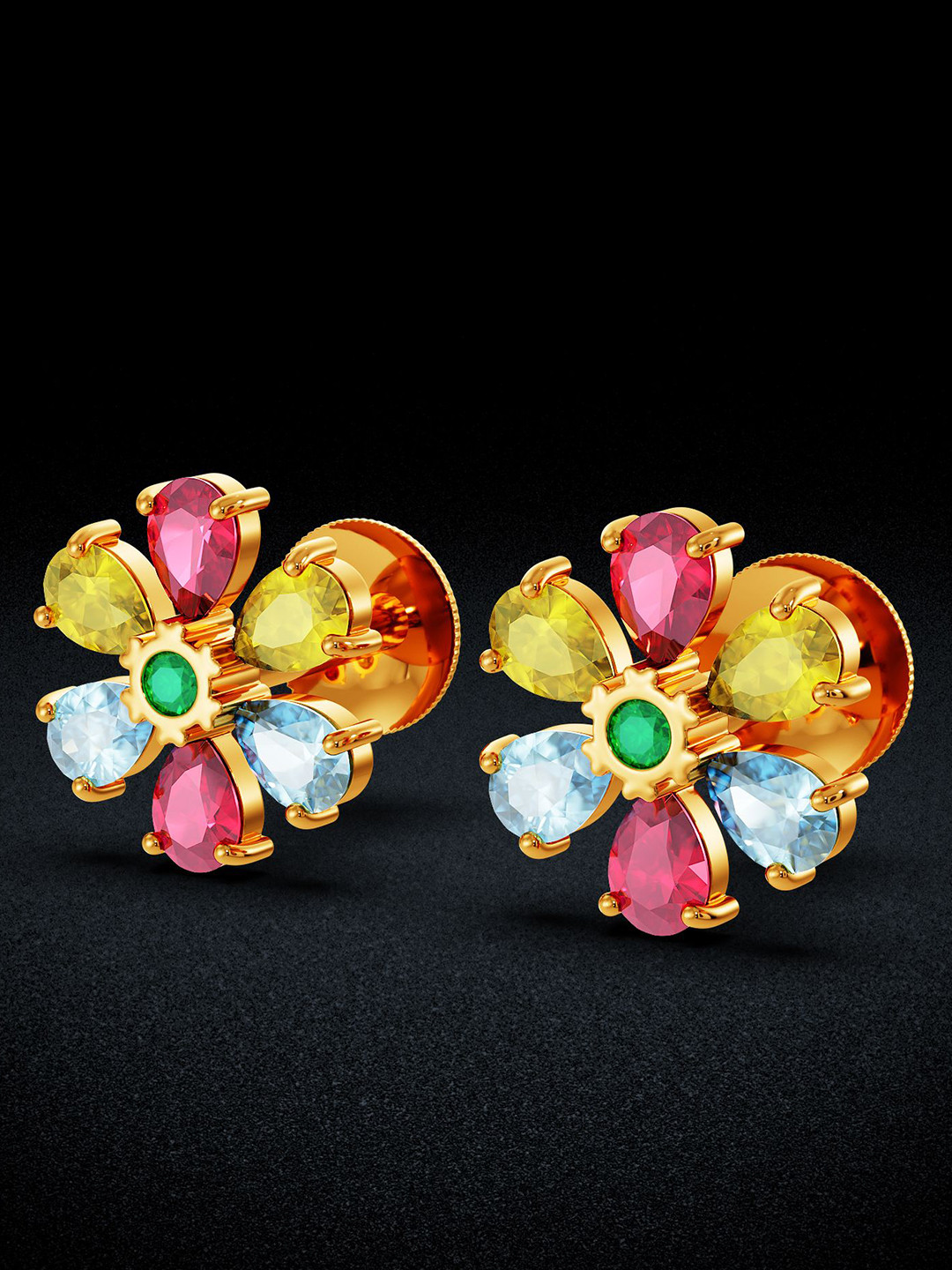 Joyalukkas 22KT Yellow Gold Diamond Earrings