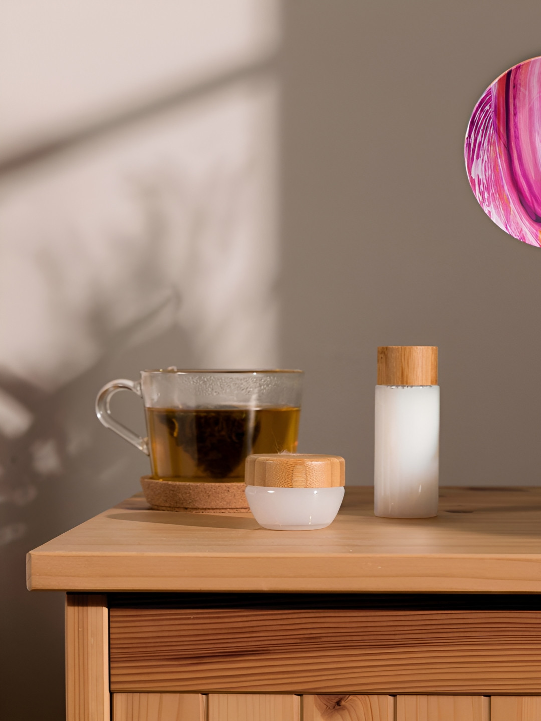 THE QUIRKY HOME Oil Swirl Crafted Ceramics Glossy Hanging Hall Wall Plates-10In