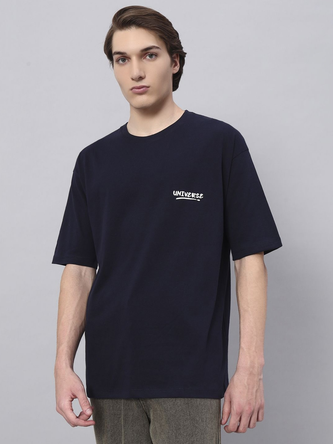 PYRO SPIRIT Relaxed Fit Round Neck Drop-Shoulder Sleeves Cotton T-shirt