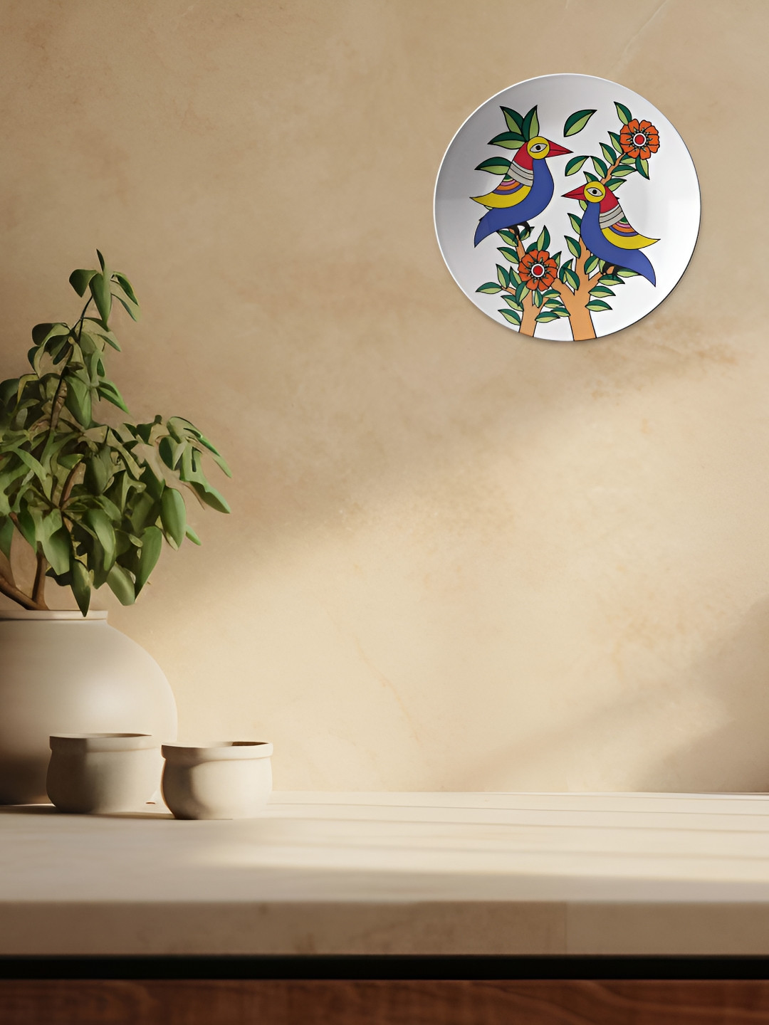 THE QUIRKY HOME Crafted Ceramics Glossy Hanging Hall Wall Plates-10In