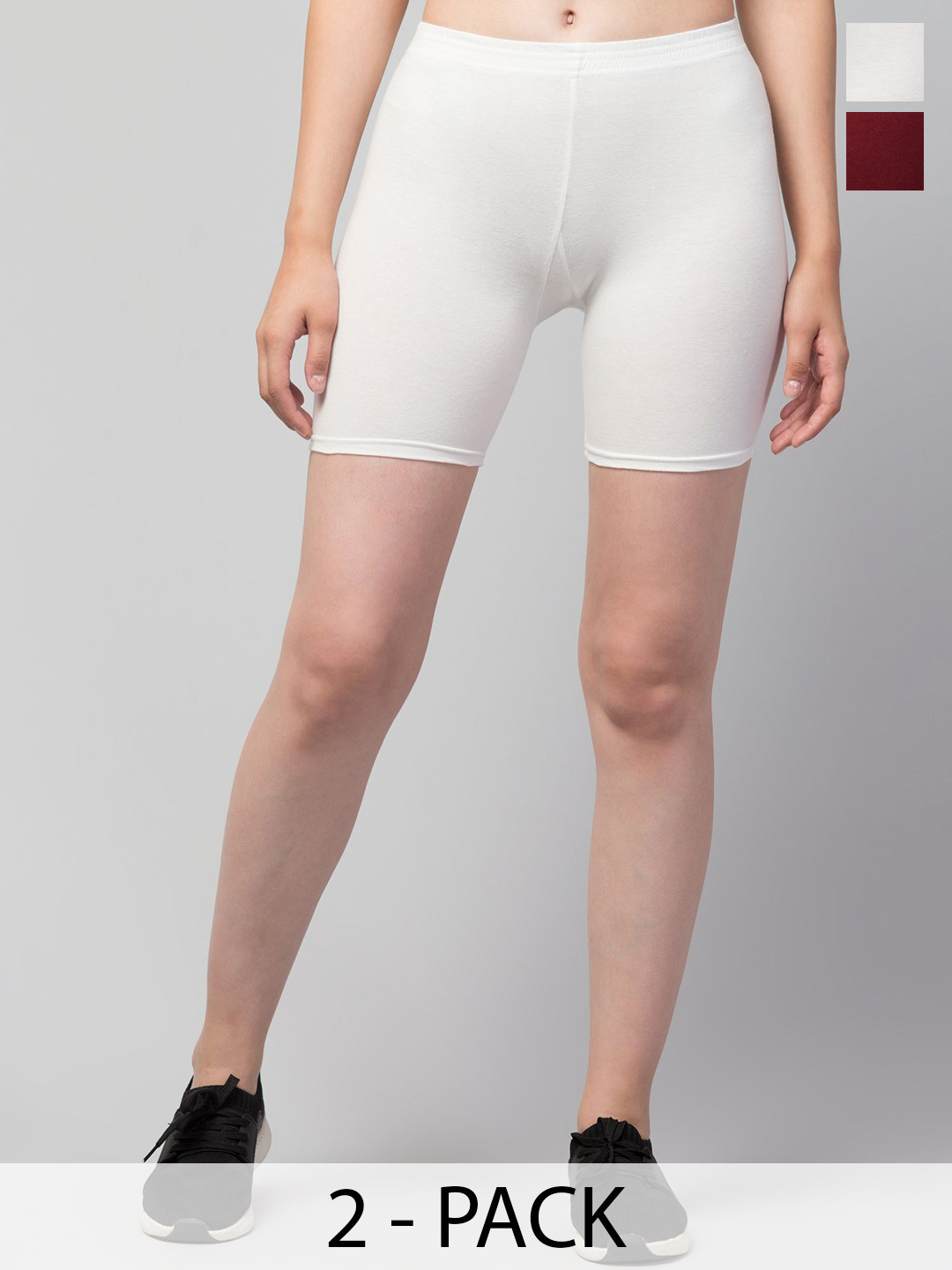 Attire Zone Women 2 Skinny Fit Low-Rise Cycling Sports Shorts