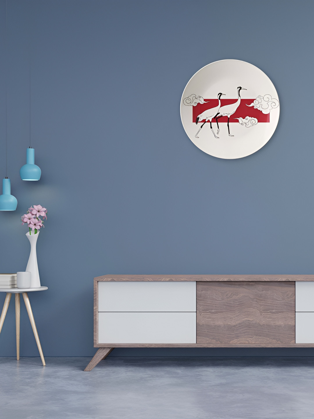 THE QUIRKY HOME Flight Against the Sun Crafted Ceramics Glossy Hall Wall Plates-8In